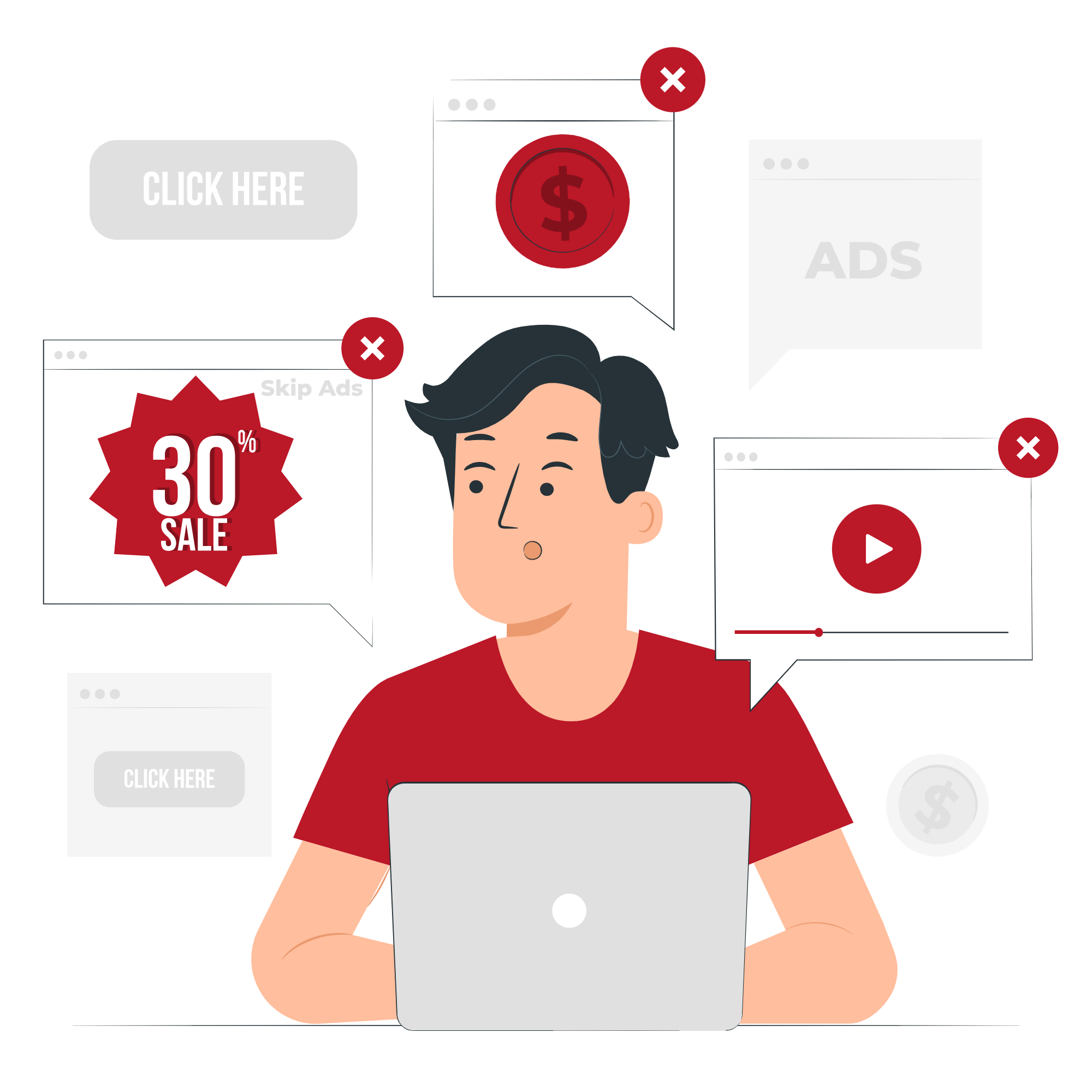 Illustration publicités digitales Meta Reels Trending Ads