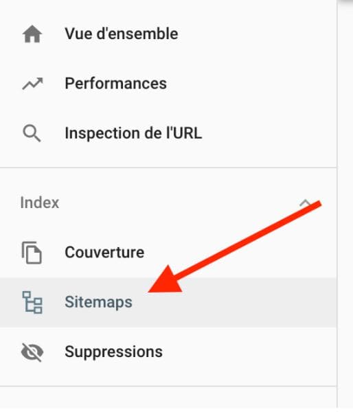 Interface de l'outil Search Console permettant la soumission du fichier sitemap