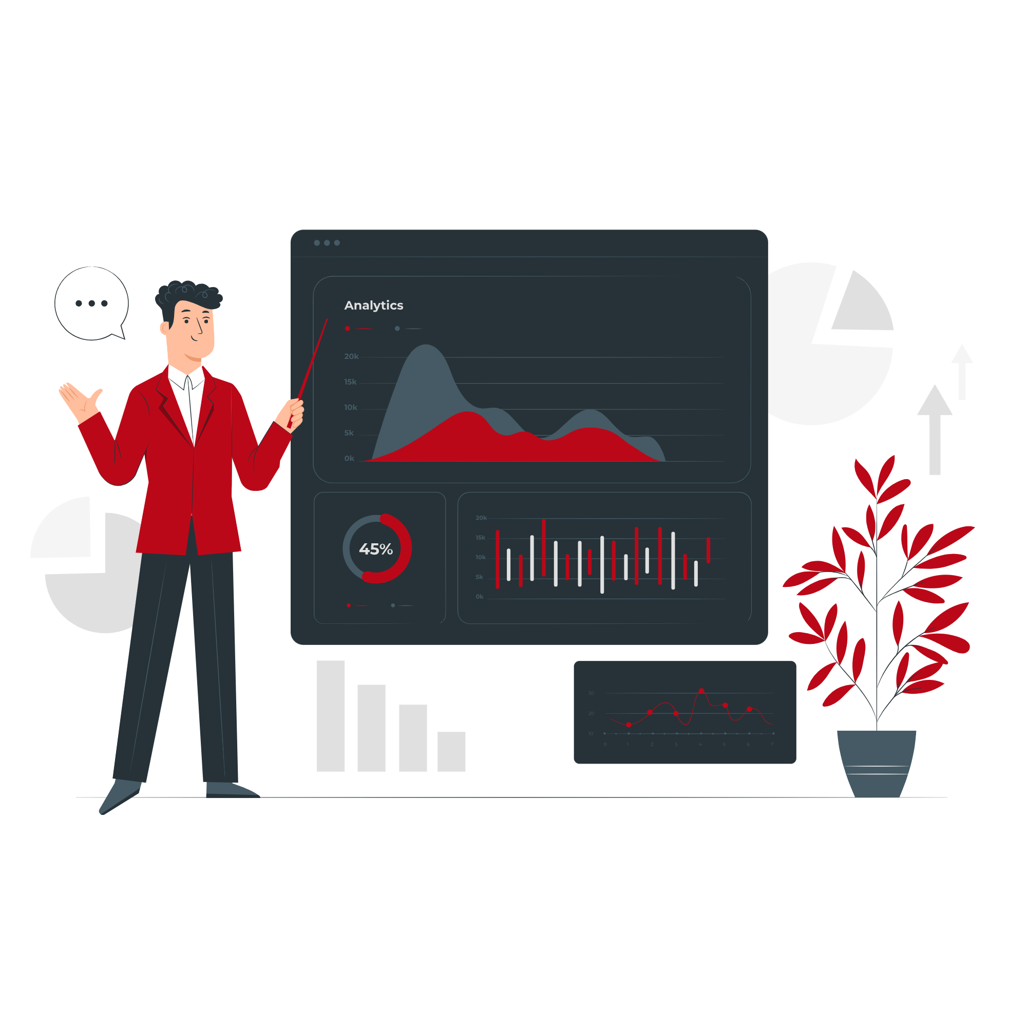 Attribut alt  Icone d’illustration d’un rapport analytics