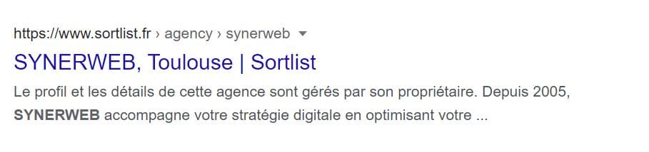 Annuaire Sortlist SYNERWEB et netlinking