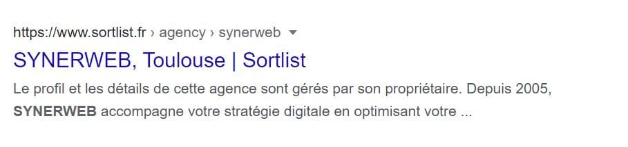 Annuaire Sortlist Synerweb et netlinking