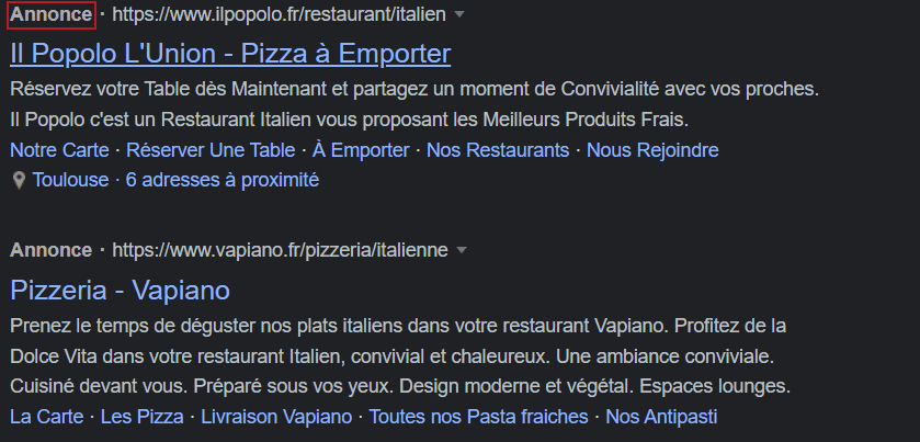 Les annonces pour apparaître sur Google