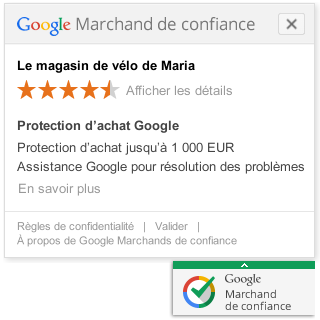 Exemple de badge « Google Marchands de confiance » 