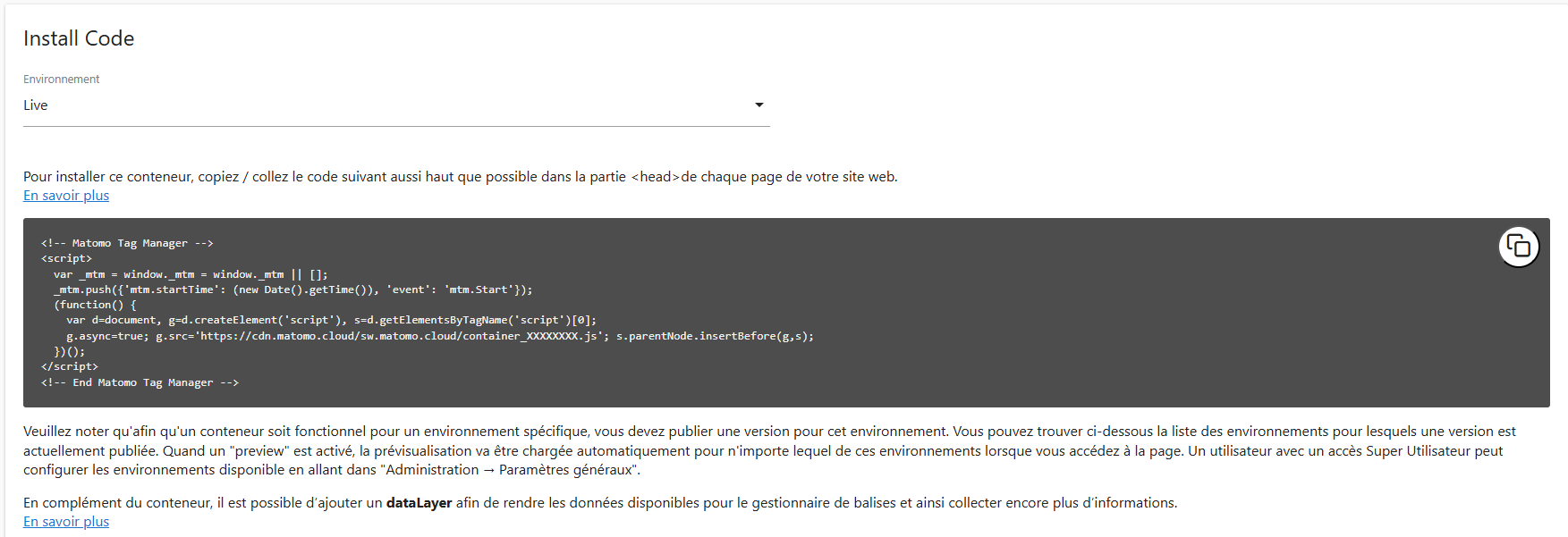 Image d'illustration d'exemple : code Matomo Tag Manager