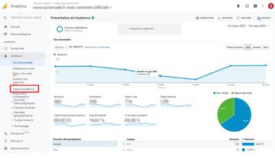 Rapport "type d'audience" sur Google Analytics