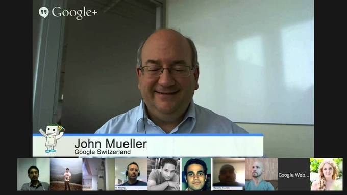 Image d'un hangout avec John Mueller