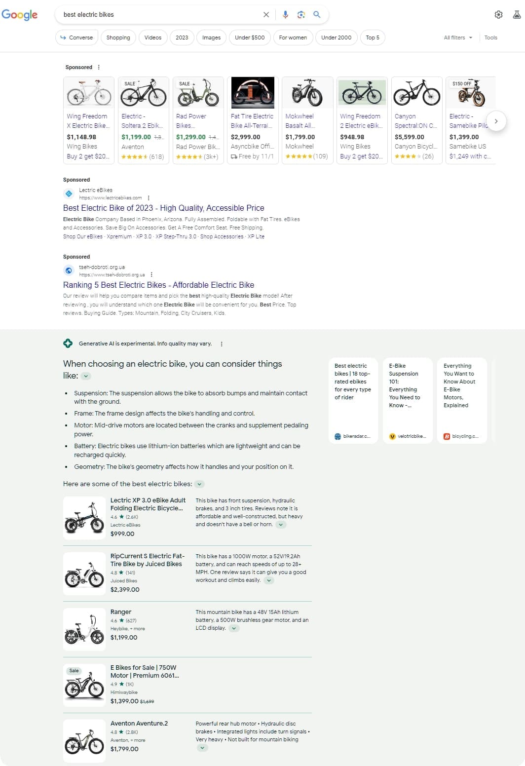 Capture d'écran SGE : Expériences verticales - Synerweb