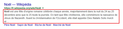 Page de résultat pour la requête Noël en 2017